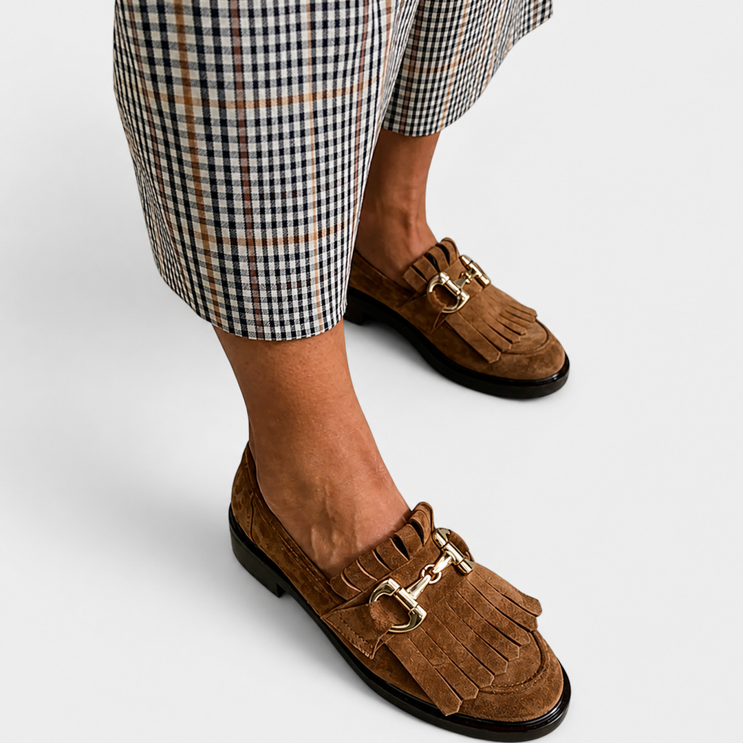 Fleur | Mocassins Marron à Bout Rond