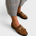 Fleur | Mocassins Marron à Bout Rond