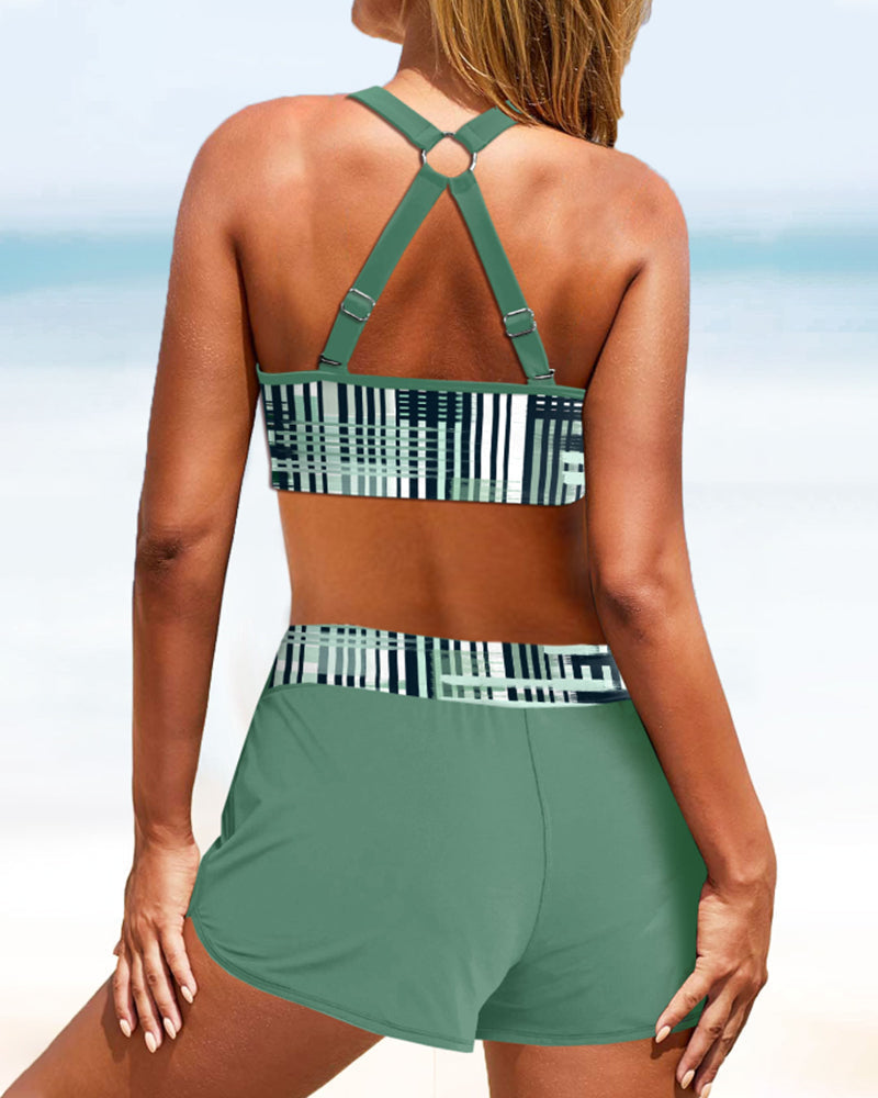 Janette | Bikini à Taille Haute à Rayures
