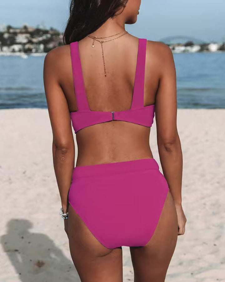 Hilde | Maillot de Bain Uni Haut Taille