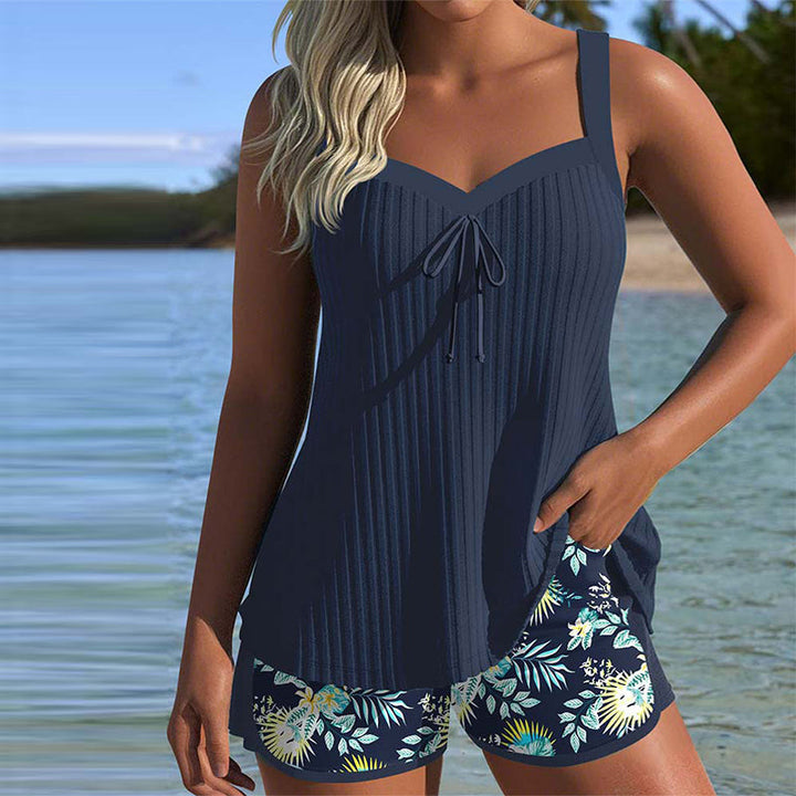 Laluna | Tankini Rayé avec Bas de Maillot de Bain Deux Pièces