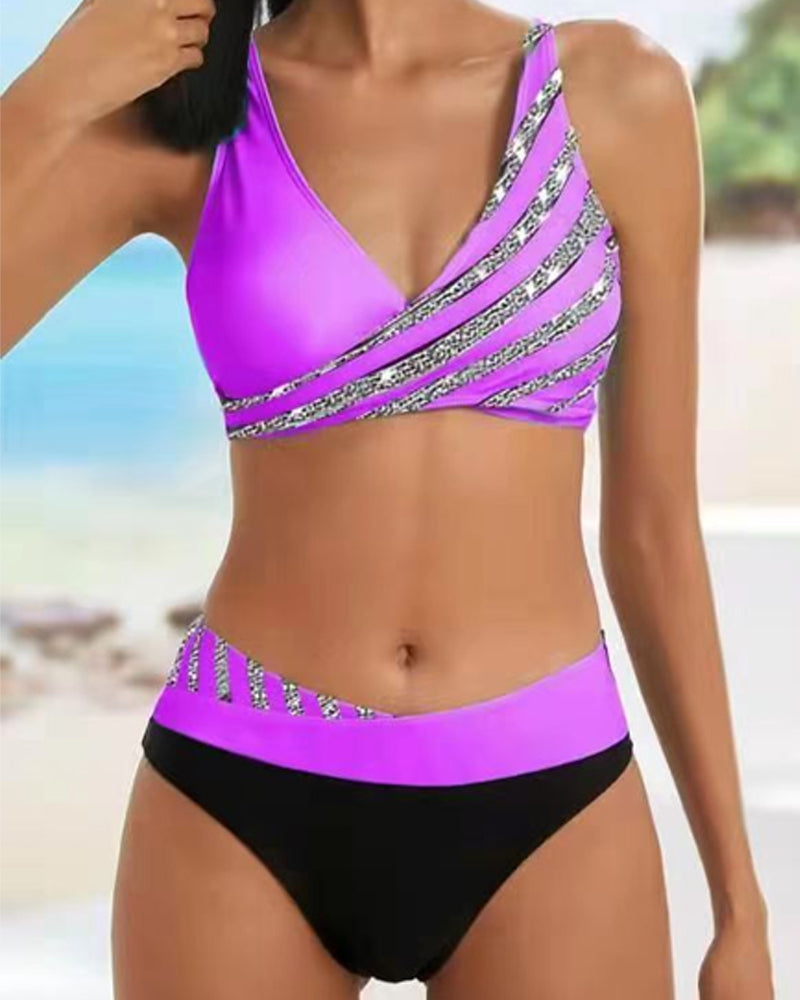 Mona | Bikini Imprimé en Teintes Chaudes