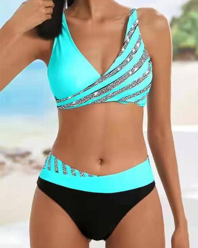 Mona | Bikini Imprimé en Teintes Chaudes