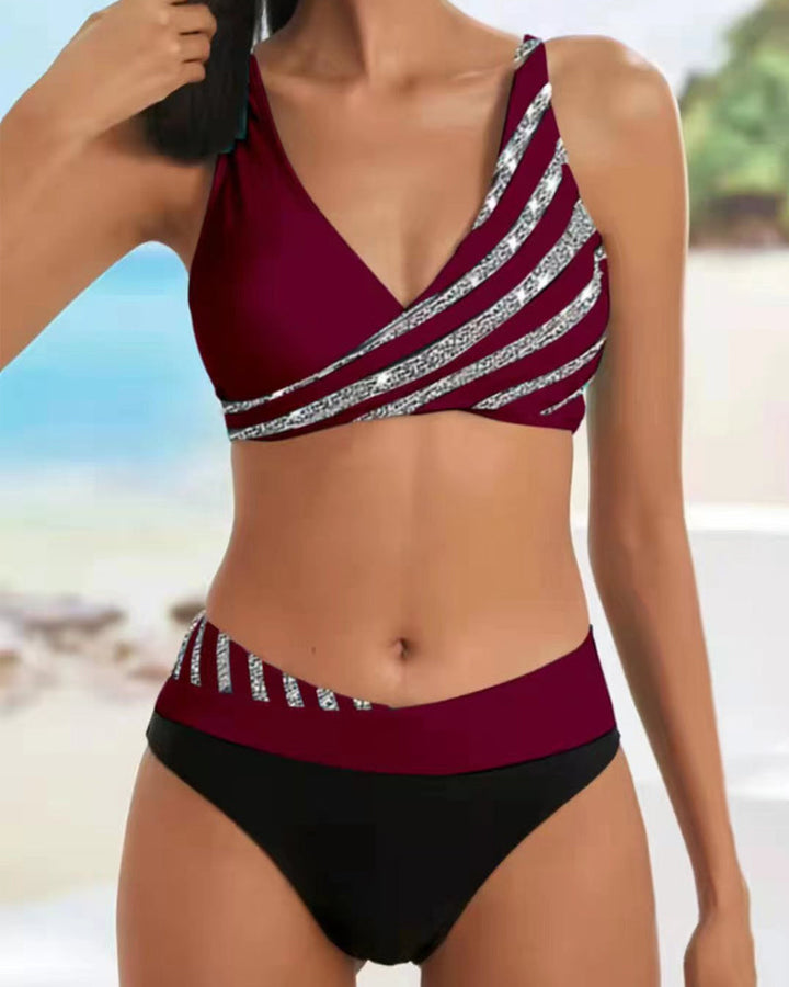 Mona | Bikini Imprimé en Teintes Chaudes