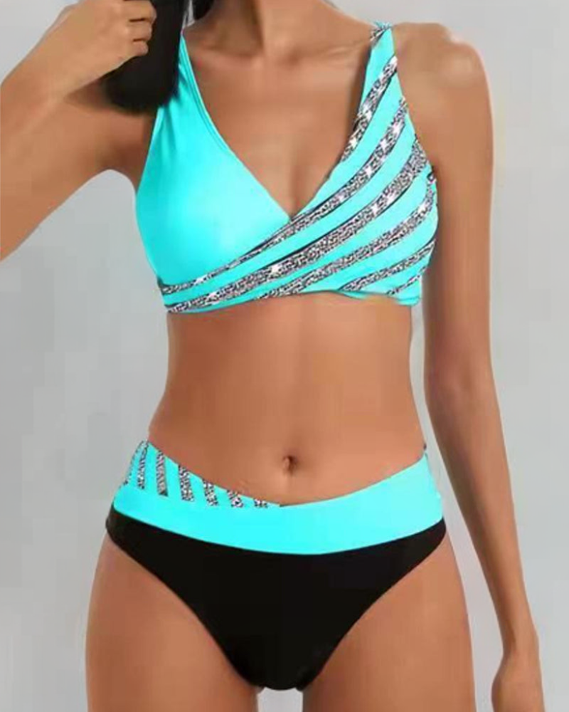 Mona | Bikini Imprimé en Teintes Chaudes
